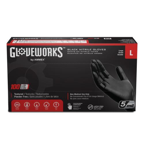 GPNB46100 BLK.NITRILE GLOVE LARGE